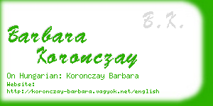 barbara koronczay business card